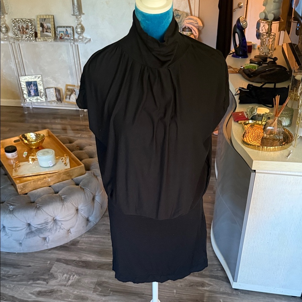 Elegant Black High-Neck Dress